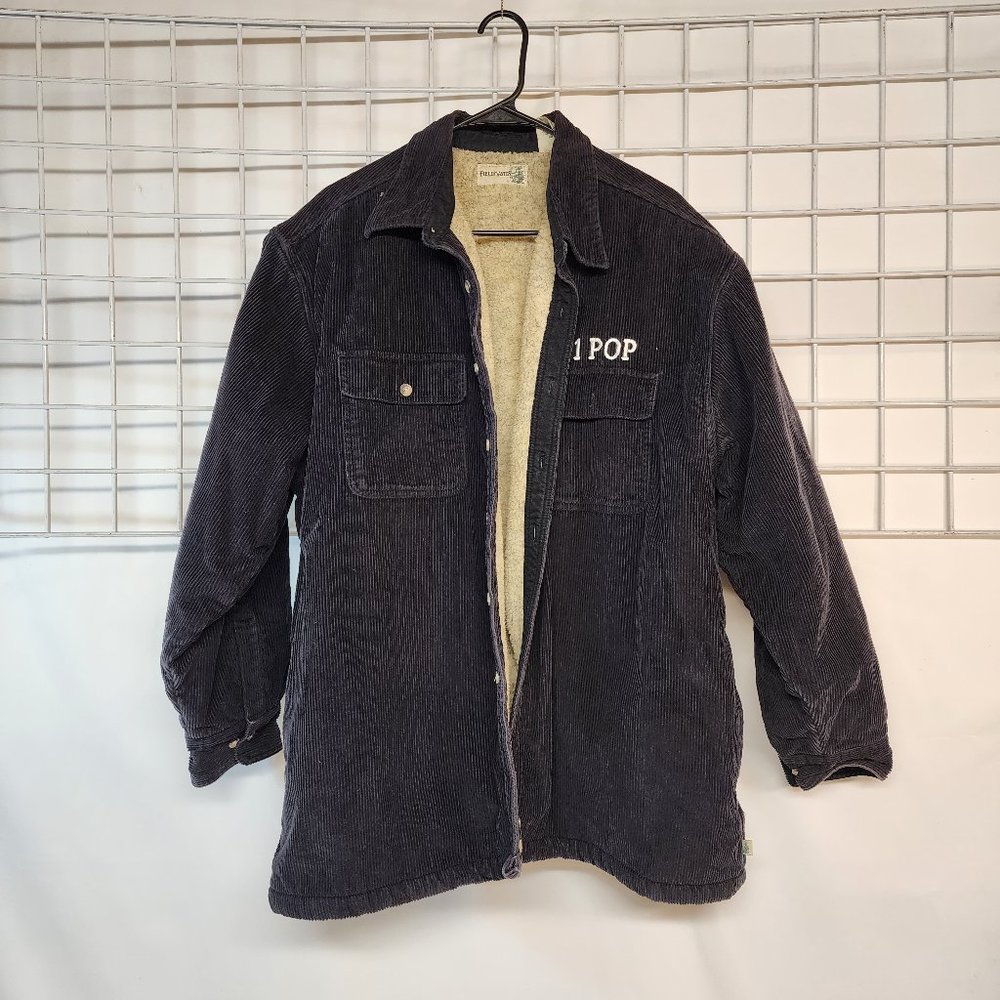XL Vintage Sears Corduroy Fieldmaster Lined Jacket Long Sleeve black tan fleece
